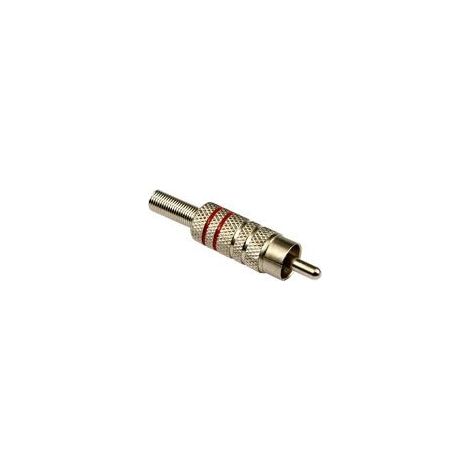 Connecteur RCA S-IMPULS, métal, rouge, avec protection contre la torsion