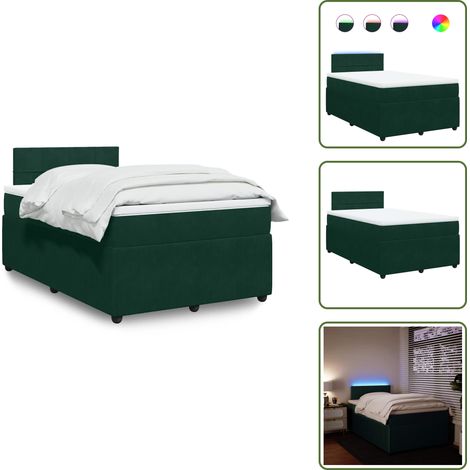 Sommier à lattes de lit avec matelas vert foncé 120x190 cm - Sommier À Lattes De Lit - Sommiers À Lattes De Lit - Lit - Meuble De Chambre À Coucher (1/5)