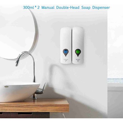 Dispensador de jabón manual de pared para baño, cocina y hotel (1/5)