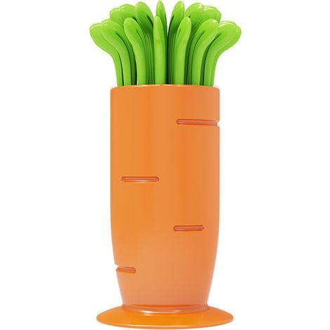 Ensemble de 30 fourchettes à fruits en forme de radis, en plastique, pour gâteaux et desserts. Adorables et portables, elles sont parfaites pour les réunions de famille, les mariages et les fêtes. (1/5)