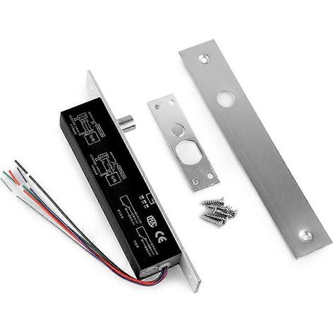 Verrou électrique à mortaiser 12 V CCforce de résistance de 2000 kg (4409 lb)circuit étroit pour une sécurité quotidienne renforcéecouleur argent. (1/5)