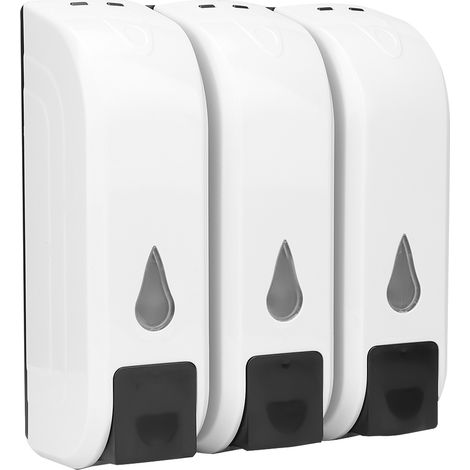 Dispensador de jabón, gel de ducha, champú y loción de pared, 380 ml, ABS (1/5)