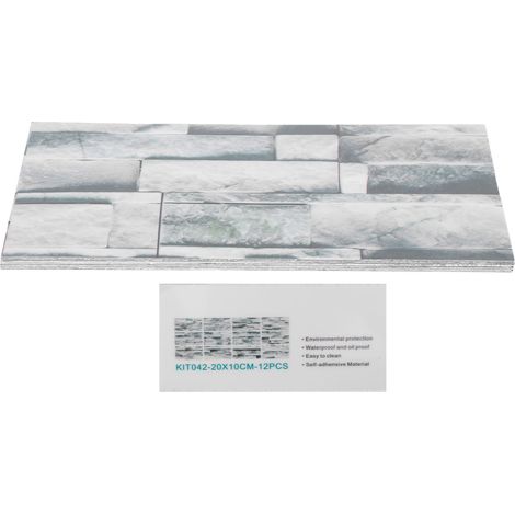 12 Autocollants PVC carrelage imperméable adhésif cuisine salle de bain déco sol autocollant mural (1/5)