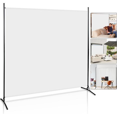 Einfeben – Paravent beige 180x180 cm – cadre métallique stable – housse polyester hydrofuge – pour balcon, jardin, intérieur – 1 pièce