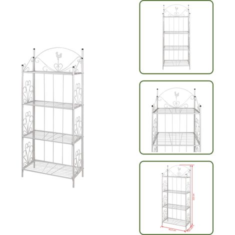 Support pour plantes Carré Blanc - Supports De Plantes - Jardinière - Étagère À Plantes - Fleuriste - Décoration Extérieur (1/5)