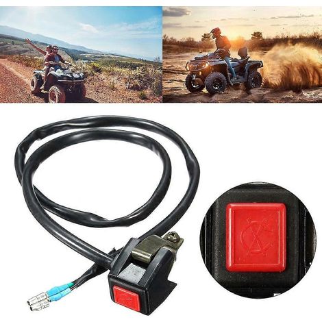 Interrupteur universel à bouton-poussoir pour moto, démarreur moteur, klaxon, coupe-circuit marche/arrêt (1/4)