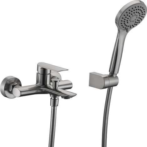 Robinet de baignoire avec mitigeur  Modèle URAL  Couleur argent finition nickel [ IMEX® ] (1/3)