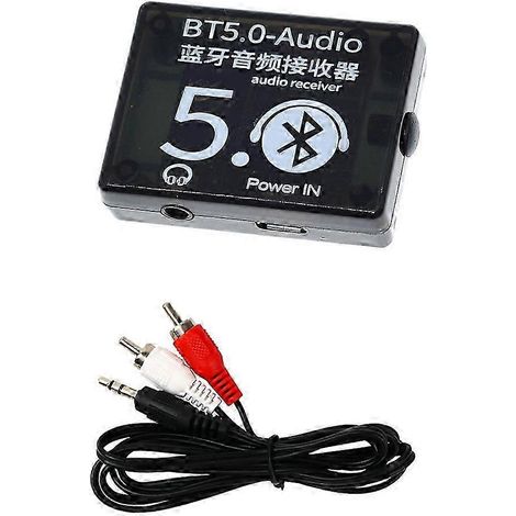 Récepteur audio BT5.0 + étui + kit de câble audio 1 vers 2, décodeur MP3 Bluetooth, amplificateur audio sans perte pour haut-parleurs de voiture, carte unique WHBYV (1/4)