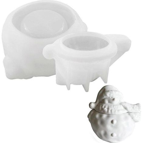 Moules en silicone pour bougies en forme de bonhomme de neige, moules en silicone pour pots en résine bonhomme de neige (1/5)