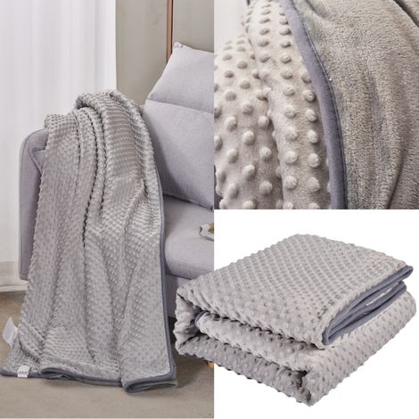 Couverture électrique 1.3x1.6m 220V, matelas chauffant, châle, chauffe-corps d'hiver, prise ue (velours à pois) (1/5)