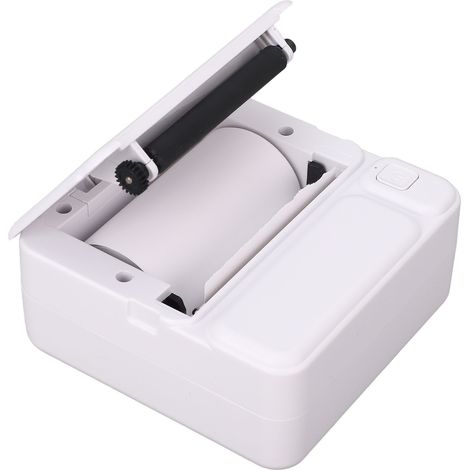 Imprimante thermique portable avec 10 rouleaux de papier adhésif, impression noir et blanc sans encre pour étiquettes, reçus et notes de cours. (1/5)