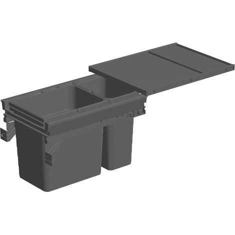 Ninka Mülltrennsystem Set eins2fünf - Einbaumülleimer 2 Fächer für KB 400/NL 500, grau