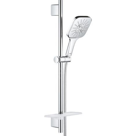 Grohe Rainshower SmartActive Cube - Set de douche de tête 130 6,8 l/min, 3 jets, barre 600 mm et flexible, chrome 26585000 (1/5)