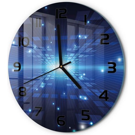 Horloge Murale Ronde Design Original Verre Silencieuse Déco Maison Arrière-plan 3D fi 30 cm (1/5)