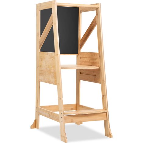 SWANEW Torre di apprendimento in legno. Torre di osservazione per bambini.
Sgabello Baby Step con lavagna - Bianco (1/5)