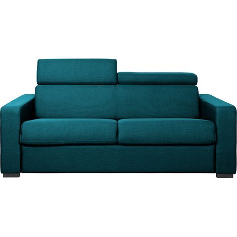 Klappsofa 3-Sitzer mit verstellbaren Kopfstützen blaugrün NORO