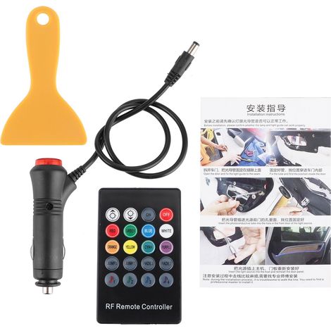 Éclairage d'ambiance LED pour voiture, éclairage décoratif de tableau de bord à lumière froide sept couleurs, éclairage d'ambiance RGB (télécommande livrée sans piles), un à deux (1/5)