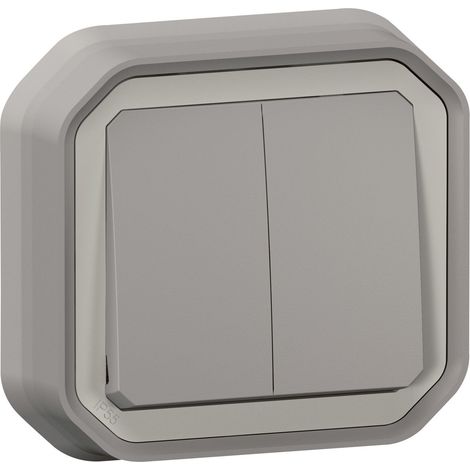 Comando doppio stagno – Plexo IP55 IK08 incassato – Grigio - LEG069815L (1/2)