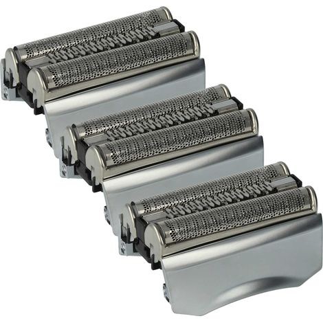vhbw 3x Ersatz-Scherköpfe kompatibel mit Braun Series 7 790cc, 795cc Elektrorasierer, Silber