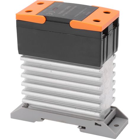 Halbleiterrelaismodul DA mit Kühlkörper, Eingang 3-32VDC, Ausgang 24-480VAC, kompakter SSR-Schalter für industrielle Anwendungen. (1/5)