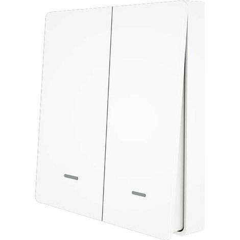 Telecomando Interruttore 2 Tasti, RF 433MHz, TUYA, Smart Life, 3V Con Pile CR2032 (non incluse), 86X86X16mm, IP20, SH4492 (1/3)