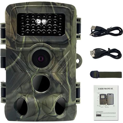 Caméra Faune Sauvage 36MP 1080P Caméra De Prise Photo Nocturne Surveillance des Animaux Chasse IP66 Étanche avec 34 Lumières Infrarouges Fiable Précise (1/5)