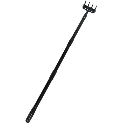 Unkrautrechen mit verstellbarer Länge, ergonomischem Edelstahlgriff, Gartengerät für die Bodenbearbeitung, 3 abgewinkelte Abschnitte (1/5)
