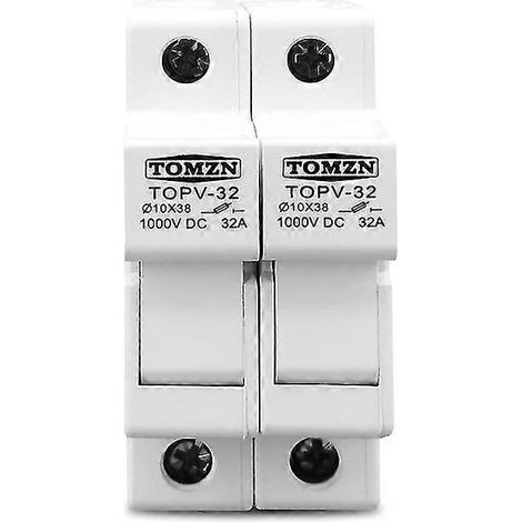 Tomzn 2p paralleler DC-Sicherungshalter 10 x 38 mm Hochspannungs-Solar-PV-Sicherungshalter 1000 V Topv-32 für Solar (1/5)