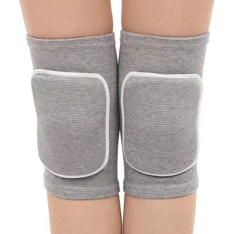 Rodillera deportiva con dos almohadillas de esponja engrosadas para proteger la articulación de la rodilla,transpirable y elástica,gris (L) (1/5)
