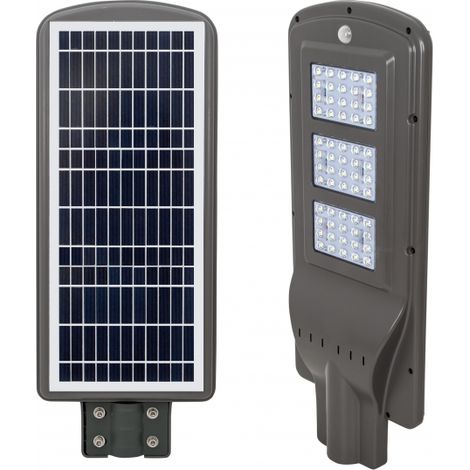 Aplique solar street con sensor ip65 1x60w led 1500lm 6000k l.25xan.62,5xal.7cm gris