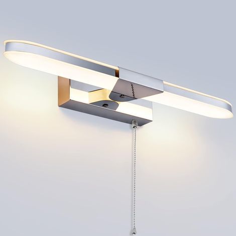 LED-Badezimmerspiegelleuchte, 40 cm, LED-Spiegelleuchte, Wandleuchte, Badezimmerspiegelleuchte mit Zugschalter, 3000 K, 920 lm, 8 W, IP44, Acrylleuchten [Energieklasse F] (1/5)