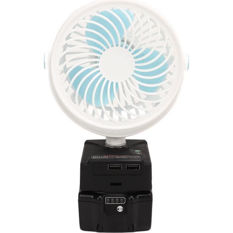 Ventilateur de bureau sans fil 5 pouces rechargeable, petit ventilateur électrique avec 2 ports USB, blanc (1/5)