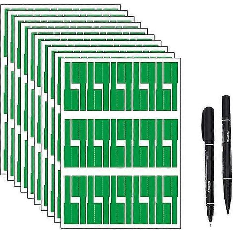 10 feuilles d'étiquettes adhésives pour câbles, 8 couleurs, marqueurs de câbles autocollants-Green (1/5)