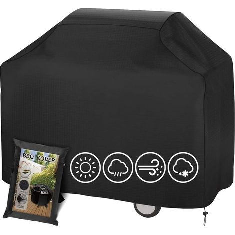 Housse de barbecue d'extérieur, bâche de protection pour plancha d'extérieur, protection pour barbecue Oxford 210D adaptée aux barbecues Weber, Brinkmann, Char Broil, etc., résistante aux UV, à l'eau (1/5)