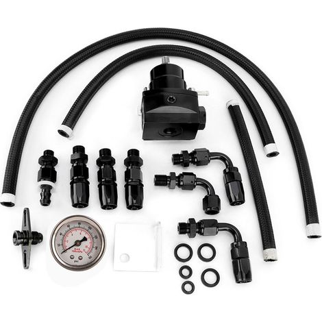 1 Kit régulateur de pression carburant, manomètre 100 PSI, 3 ports, universel, pour moteur haute performance (1/5)