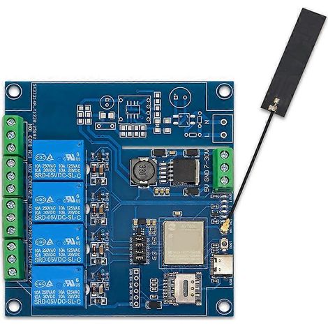 AIR780E Module Relais 4 Canaux Carte de Développement Bluetooth WiFi DC7-24V TYPE-C Module AIR780E-4G (1/5)