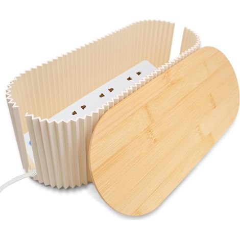 Cable Management Box, Boîte de Rangement pour Câbles avec Couvercle en Bambou Boîte Cache Câble Boîte pour Cacher Les Câbles pour Organiser Les Câbles Et (34.5×14.5×12.5 cm) (1/5)