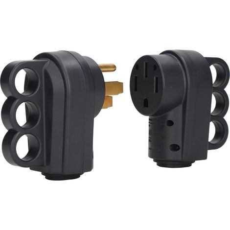 Connecteur RV 4 Broches Mâle Femelle Prise Adaptateur Kit avec Anneau de Traction Arrière, Fiche Industrielle 125V 50A (1/5)