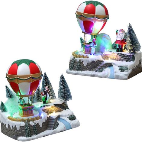 Trade Shop - Decoración De Navidad Luces De Nieve De Navidad Luces De Luces Con Movimiento 18x13x19.5cm 2 Modelos - (1/5)