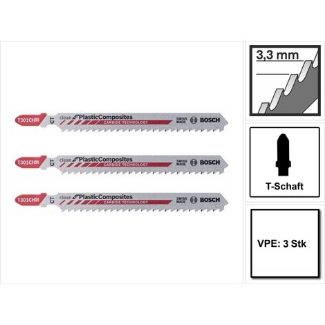 2608667450 - Set 3 lame per seghetto alternativo T 301 CHMCT clean for plastic composites