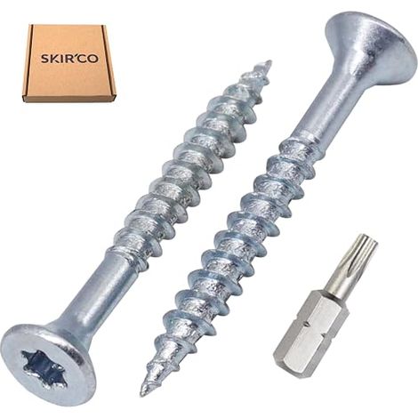 Zinc Plated Steel 3.5 x 35 mm Wood Screws, Countersunk Torx Screws, Chipboard Screws, Partially Threaded (1/4)