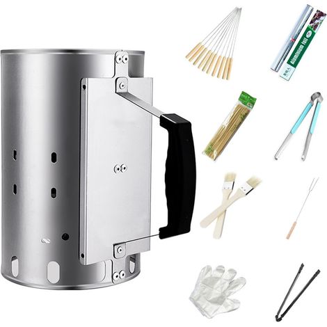 Cheminée d'allumage, Rapidfire Starter(27cm de hauteur), allume-feu compact avec deux poignées, barbecues à charbon (1/5)