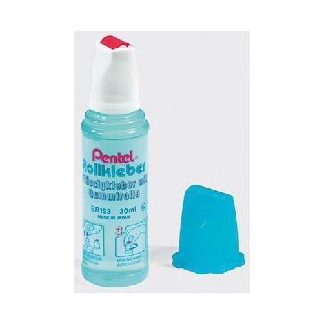 Colle - PENTEL - Roll'n glue - Flacon 30ml - Inodore - Transparent - Non toxique