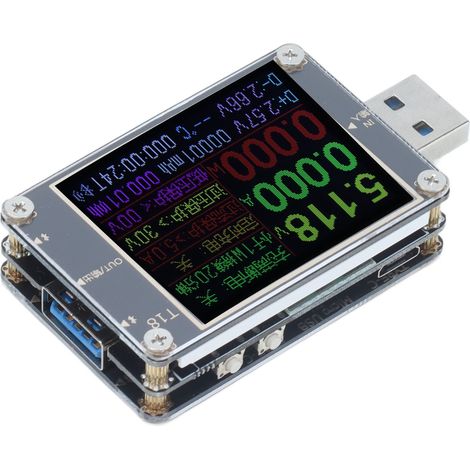 Testeur de puissance USB : moniteur de courant et de tension, voltmètre, ampèremètre, chargeur, testeur de puissance, testeur de capacité de batterie PD (1/5)