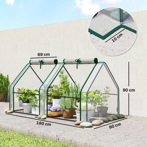 Serre d’hiver acier transparente 180x90x90cm, fenêtre zippée pour protection hivernale plantes (1/5)