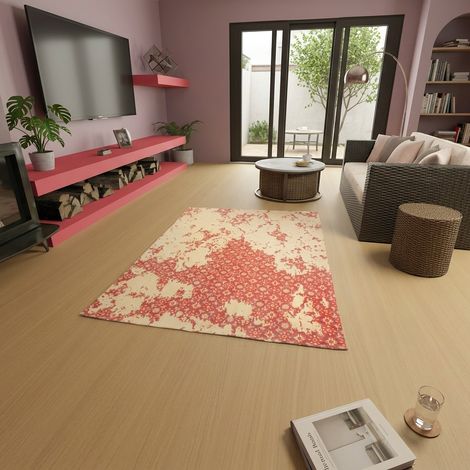 Tapis vintage Comet - Tapis vintage - 300x200cm, Rectangular - 100% Viscose - Tufté main - Rouge (1/5)