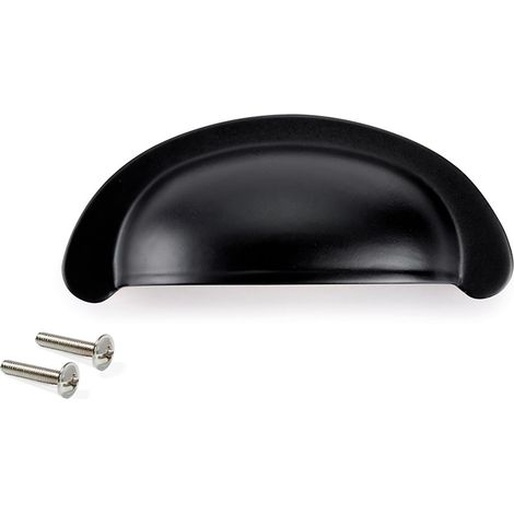 Emuca Marrakech Möbelgriff, L77mm, 64mm Achsabstand, Zamak, schwarz lackiert