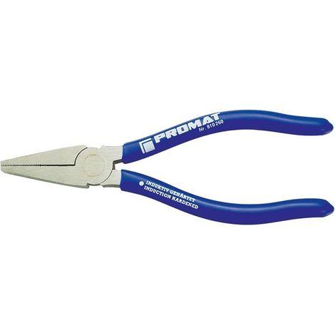 Pince à becs plats longueur totale 160 mm tête polie revêtement en plastique (1/2)