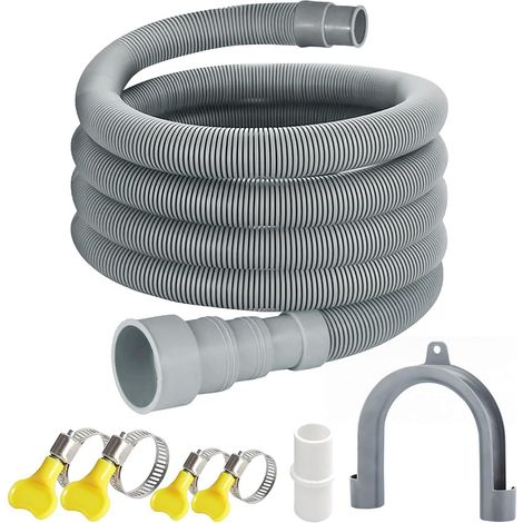 Tuyau Evacuation Machine a Laver 5 m Rallonge de Vidange pour Linge Convient à 4 Tailles d'interface avec Support (1/5)