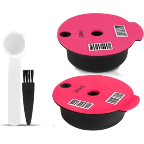 Capsules de café réutilisables 60 ml/180 ml - Cuillère pour moulin à café - Capsule filtrante rechargeable pour machine - S